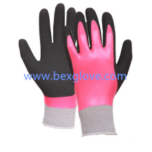 Double Coated Latex Glove, Full Back, Sandy Finish Gloves